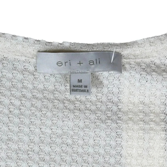 NWT Anthropologie Eri + Ali Waffle Knit Ruffled Peplum Long Sleeve Blouse M Boho - Picture 7 of 10